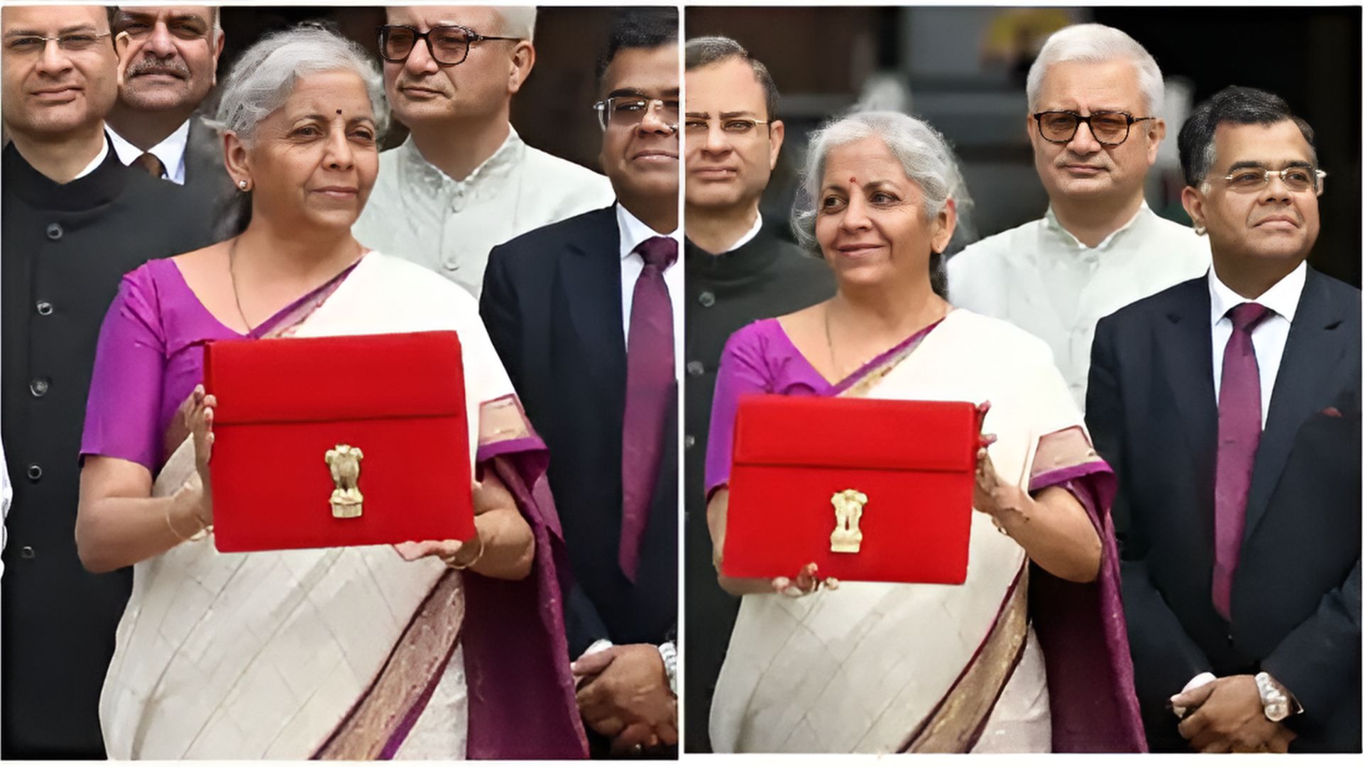 Budget 2024: FM Sitharaman Drapes Off-White Saree With Magenta Border | See Pics