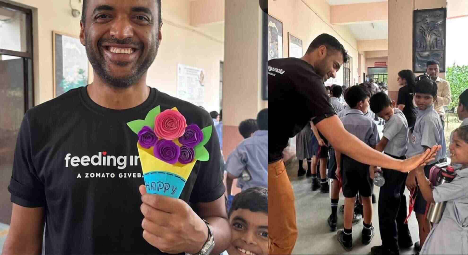 Zomato Turns 16: CEO Deepinder Goyal Celebrates With School Children With Wife Grecia