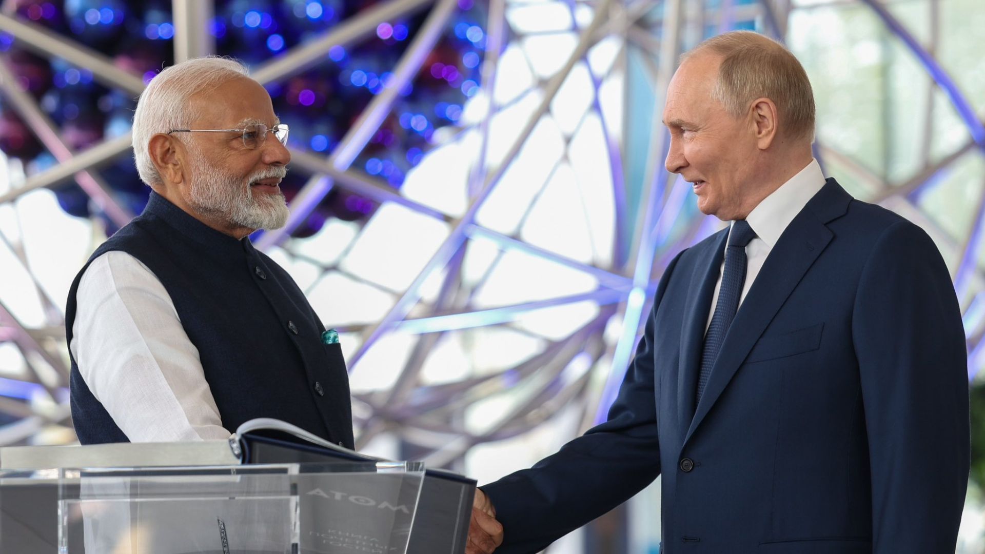 Watch: PM Modi Patted Putin’s Back During Rosatom Pavilion Visit In Russia