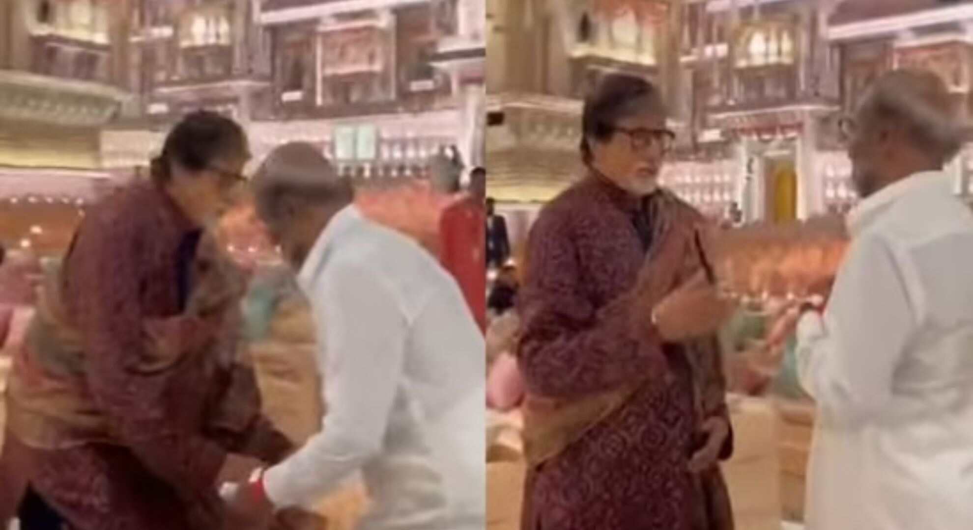 Amitabh Bachchan and Rajinikanth’s Sweet Moment at Anant Ambani’s Ceremony