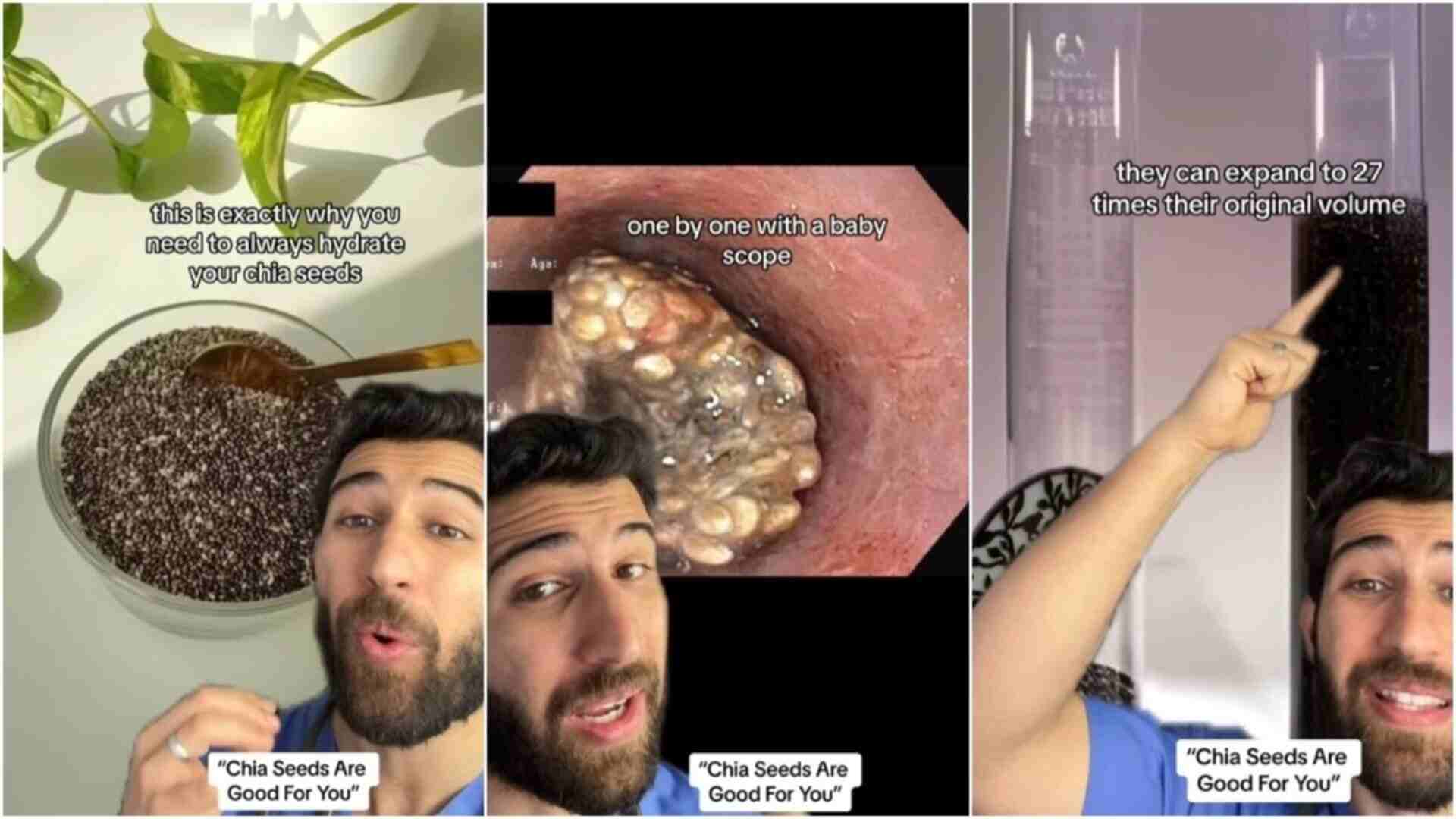 Man Chokes on Dry Chia Seeds After Drinking Water; Doctor Explains Why It Happened
