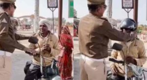 Watch: Ayodhya Officer’s Heartwarming Gesture with Helmet Earns Praise