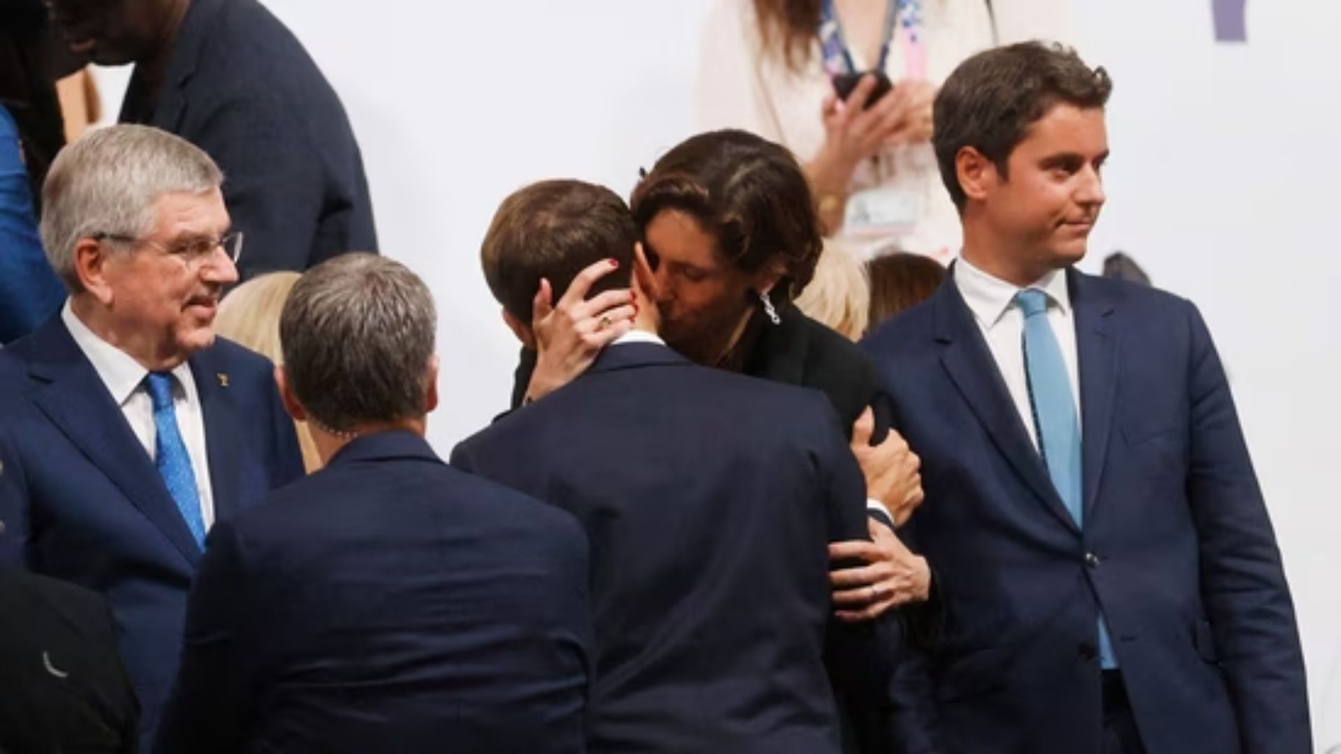 Paris Olympics 2024: Macron’s Intimate Kiss with Sports Minister Sparks Controversy