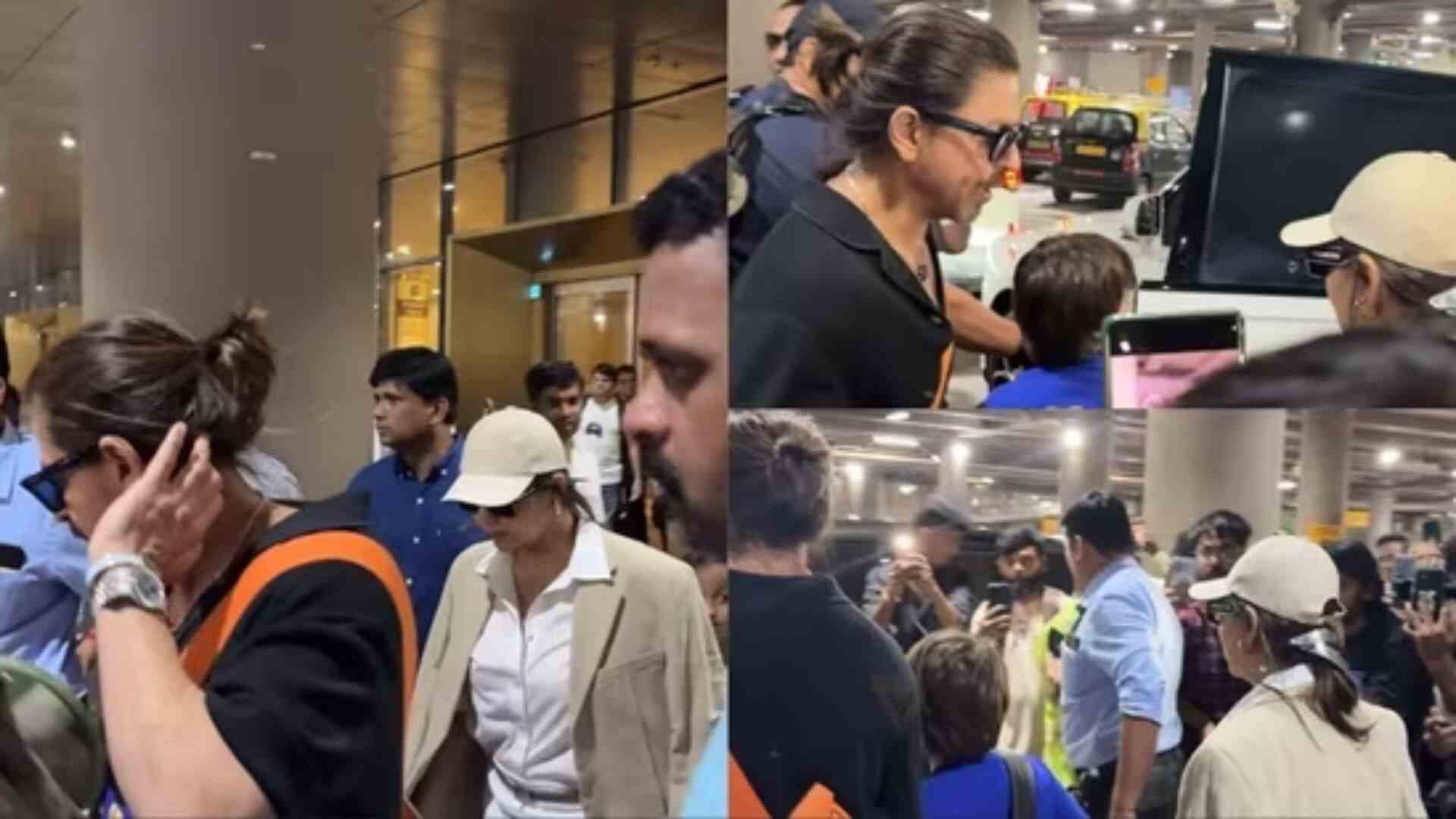 Shah Rukh Khan Escorts Gauri and AbRam Back from London | Watch