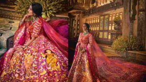 Newly-Wed Radhika Wears Hand-Painted Lehenga By Artist Jayasri Burman