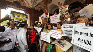 INDIA Bloc Protests in Parliament Over ‘Discriminatory’ Union Budget