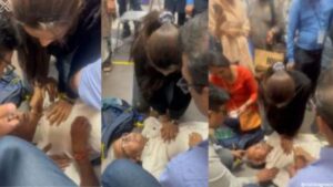 Watch: Woman Saves 60-Year-Old Man’s Life With CPR After Heart Attack At Delhi Airport