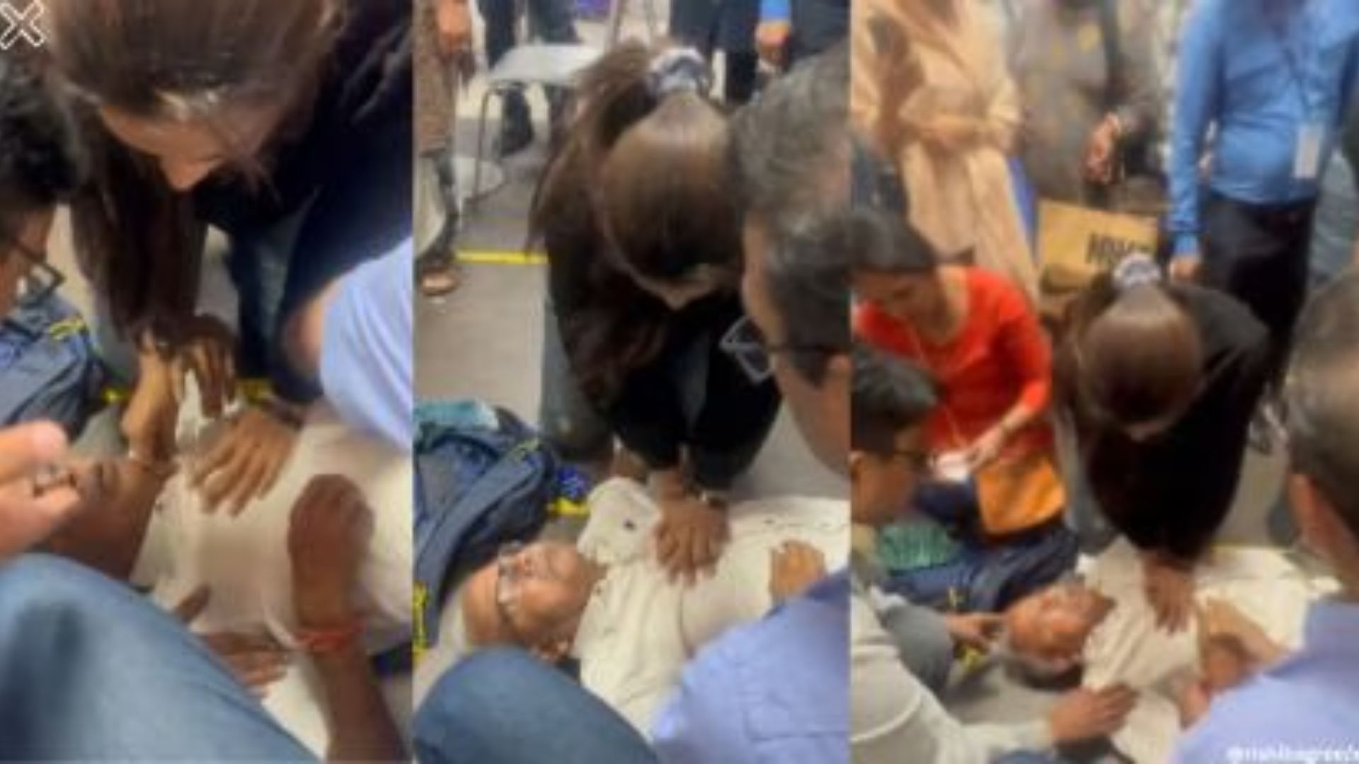 Watch: Woman Saves 60-Year-Old Man’s Life With CPR After Heart Attack At Delhi Airport