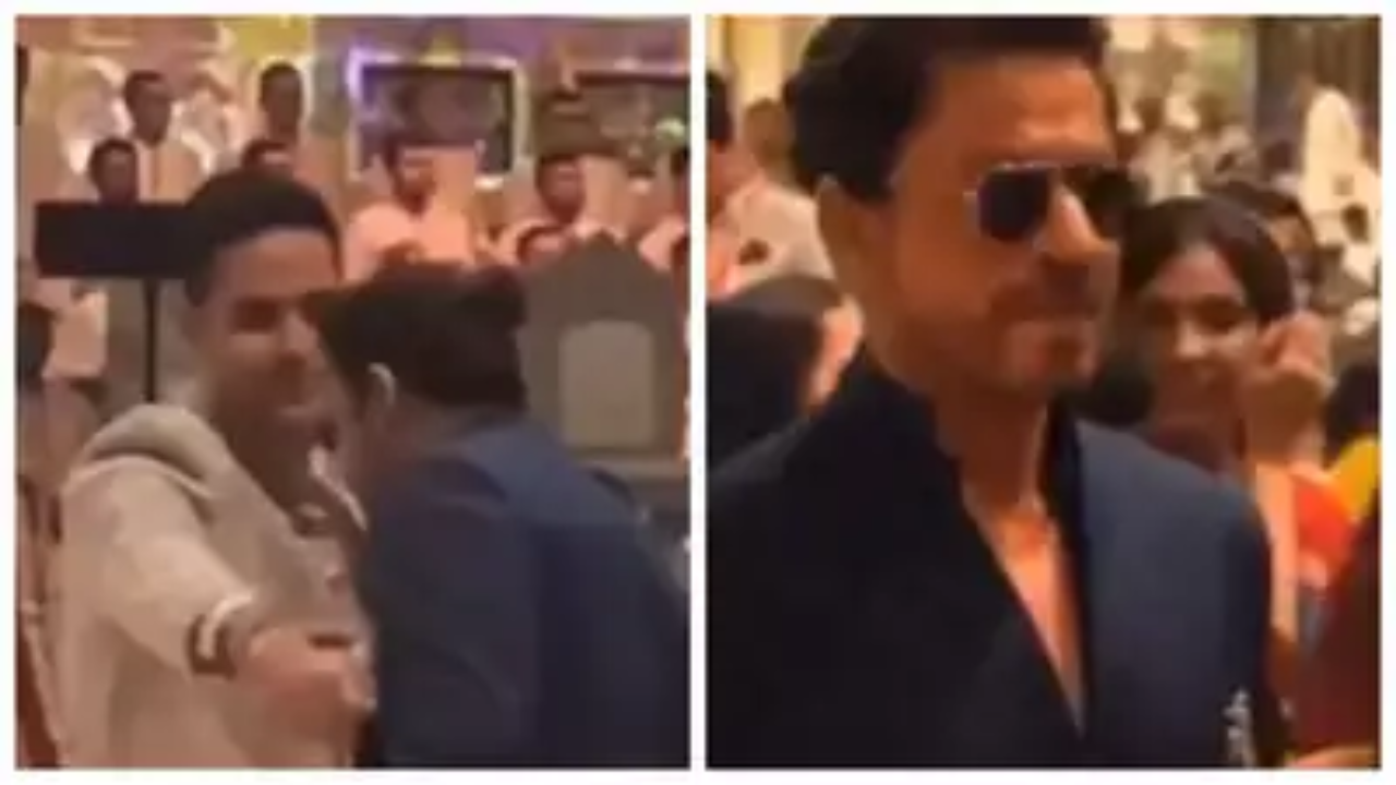 Watch Video: SRK Greets Akash Ambani With A Kiss At Anant Ambani’s Wedding