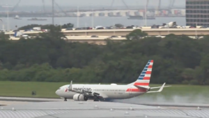 Shocking Video: American Airlines Tyre Bursts On Tampa Airport Runway