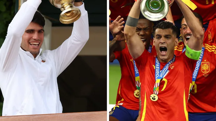 Double Glory for Spain in a Day: Spain’s Euro Cup Victory Follows Carlos Alcaraz’s Wimbledon Title, Nation Erupts in Joy – WATCH