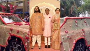 Anant Ambani Departs For Wedding Venue In Lavishly Decorated Rolls Royce