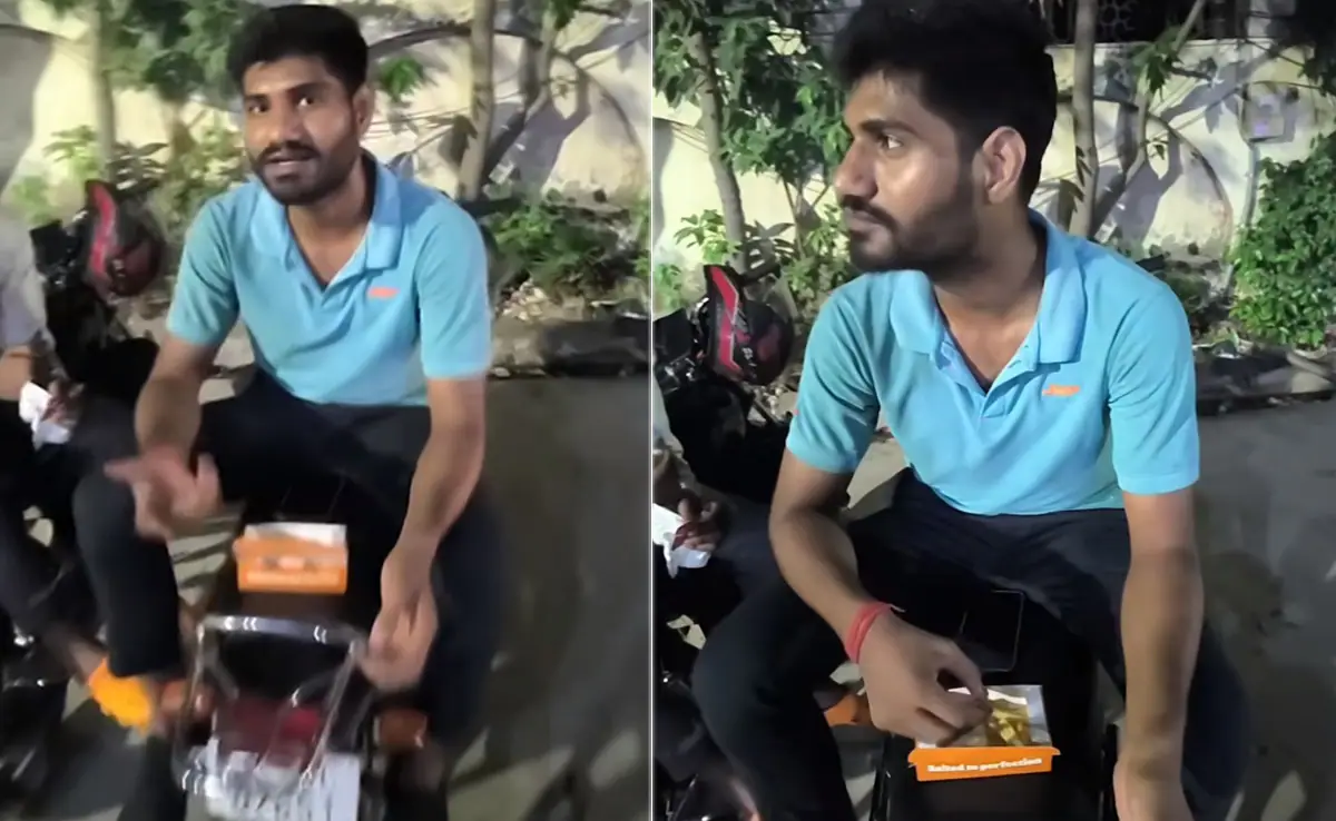 ‘Can’t Resist Food’ Proved True: Ola Food Delivery Agent Caught Eating Customer’s Order – WATCH