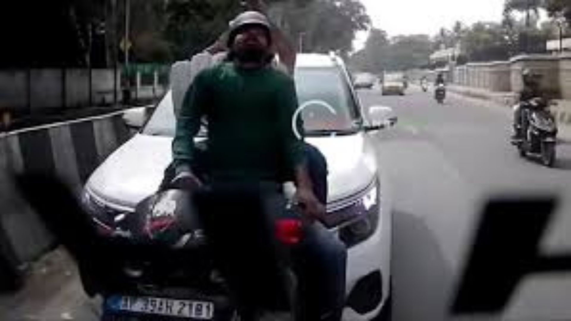 Watch: Scooter Got Hit By Car From Behind On A Busy Road