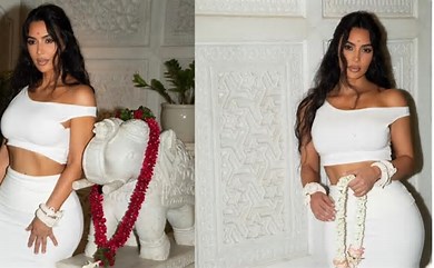 Kim Kardashian Shares New Pics from Mumbai Trip Amid Criticism for Ganesh Idol Photoshoot