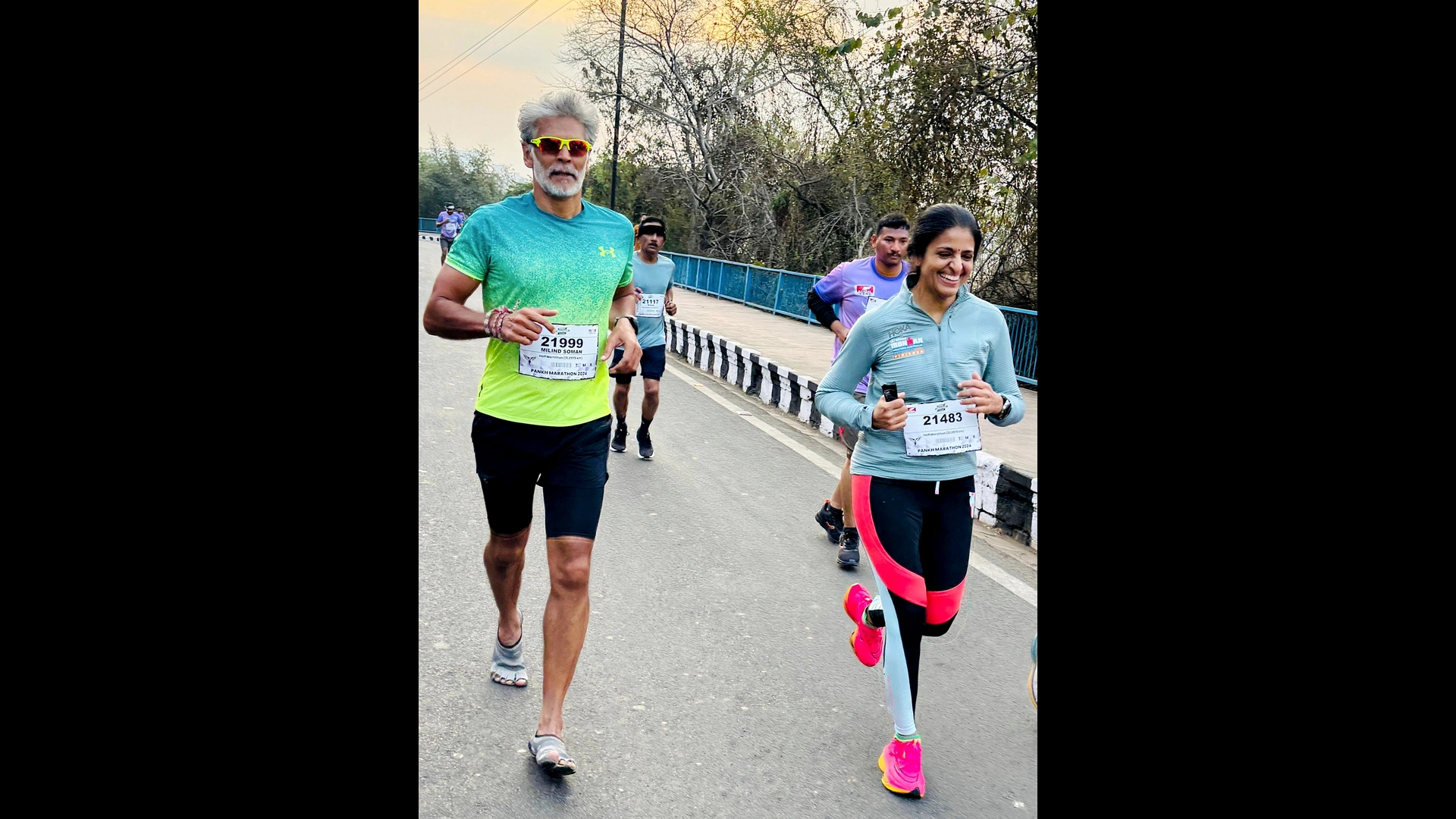 Milind Soman's Unity Run: Pune to Fort barefoot.