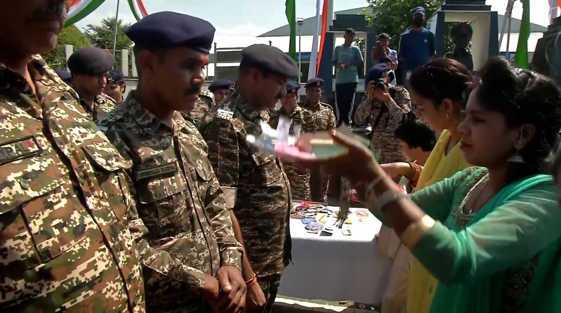 CRPF jawans, officers celebrate Raksha Bandhan together at Srinagar airport