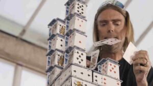 American Architect Breaks World Record, Builds Tallest House Of Cards In 8 Hours