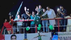 Arshad Nadeem Receives Grand Welcome At Lahore Airport After Winning Historic Gold At Paris Olympics | Watch