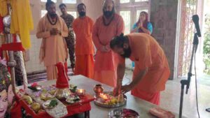 Devotees Gather For Sacred Puja Of Holy Mace At Dashami Akhara Mandir In Srinagar