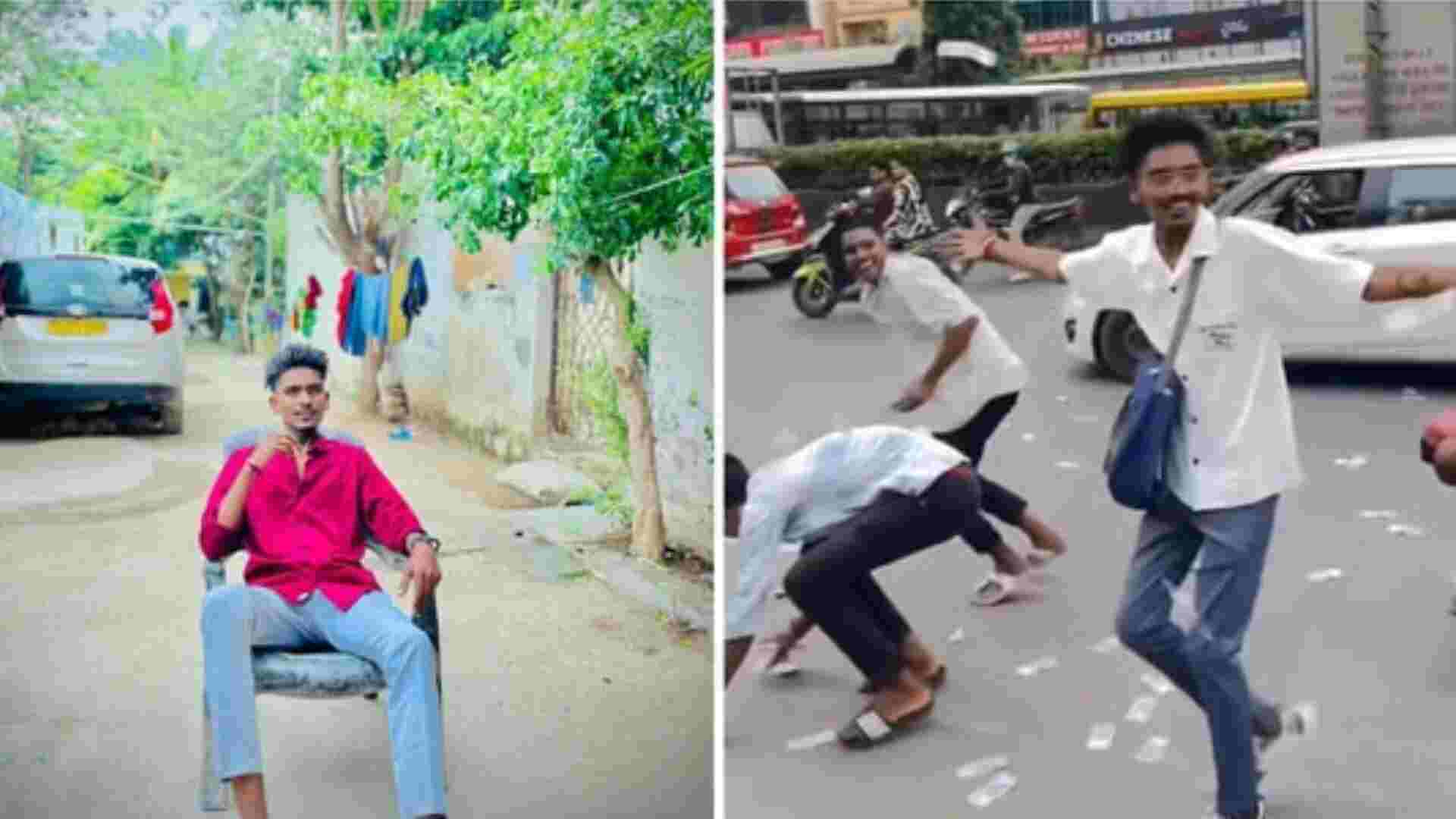 Hyderabad Man Detained For Halting Traffic And Tossing Cash Into The Air | Watch