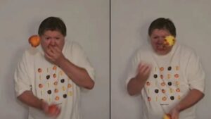 Watch: Man Eats Apples Midair While Juggling | Viral Video