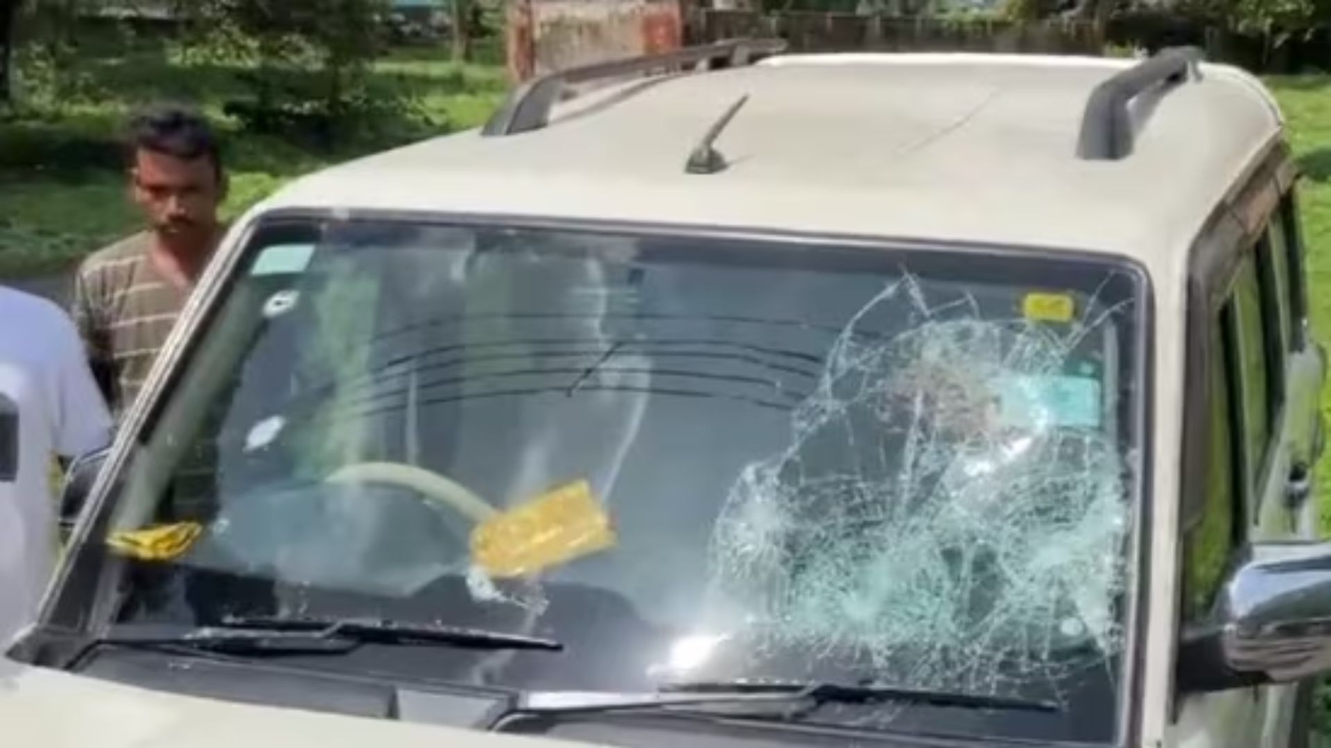 BJP Leader’s Car Attacked Amid Bengal Bandh Protest; TMC Accused of Orchestrating Violence