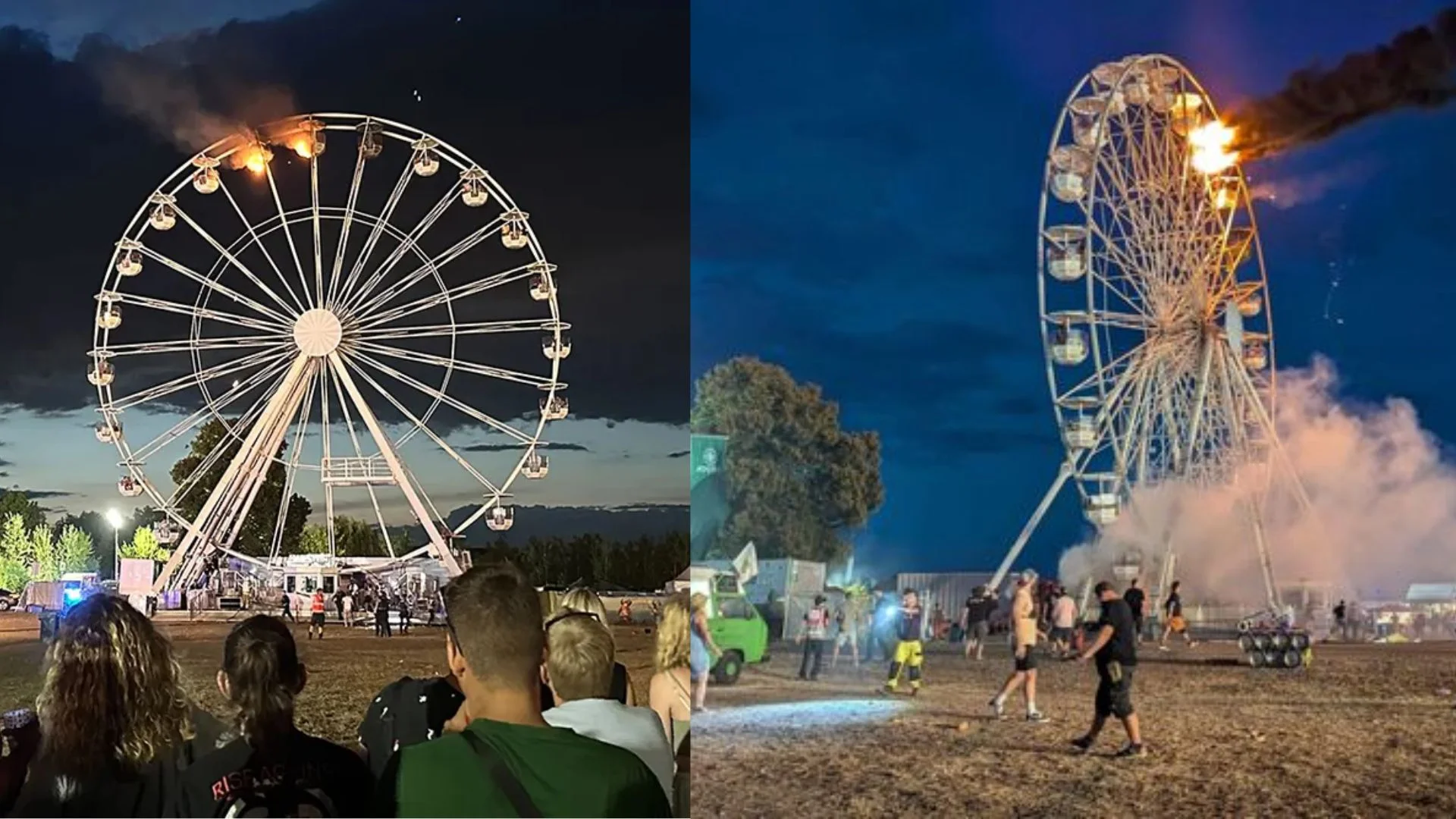 Ferris Wheel Blaze at German Festival