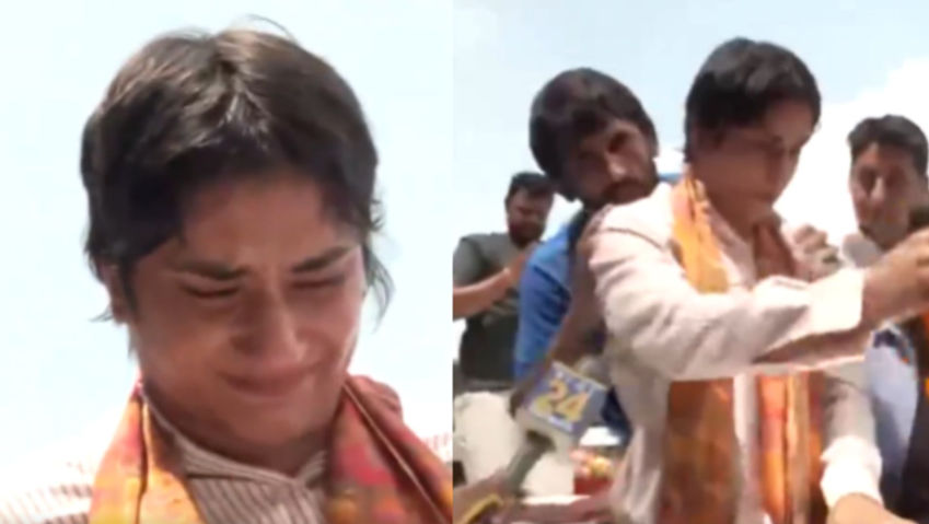 Vinesh Phogat Breaks Down at Delhi Airport Following Paris Olympics Return – WATCH