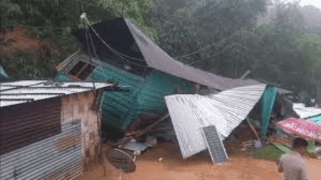 Wall Collapse After Landslide In Manipur