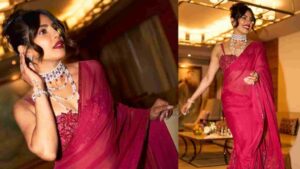 OG Desi Girl Priyanka Chopra Stuns In ‘Berrilicious’ Manish Malhotra Saree