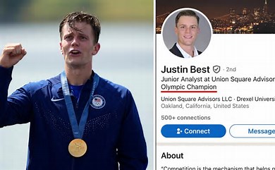 US Olympic Gold Medalist Justin Best Updates LinkedIn Bio After Historic Win