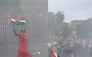 WATCH: Elderly Kolkata Protester Faces Water Cannons, Sparks BJP Vs TMC Debate