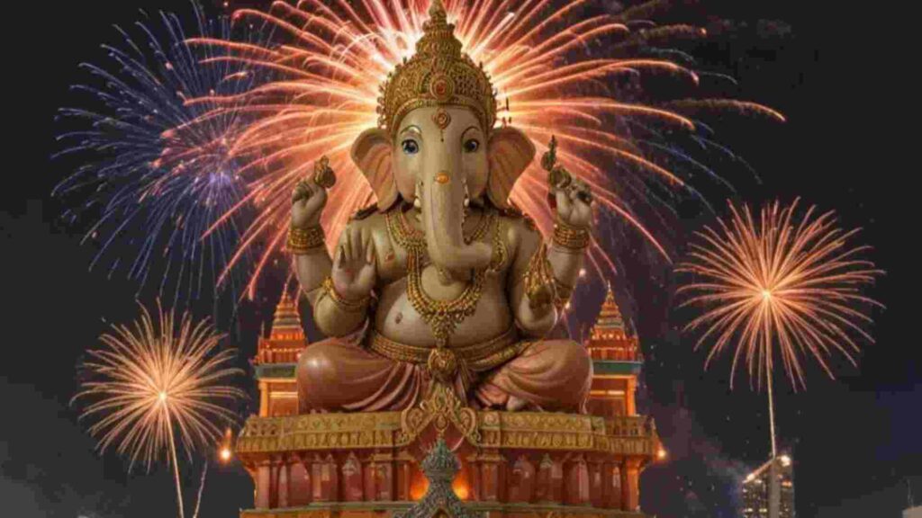 AI Generated image of ganpati bappa in Bangkok 