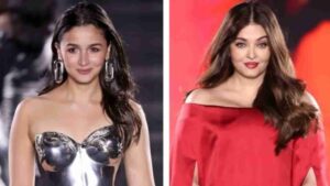 Alia Bhatt Shines in Metallic Silver, Aishwarya Rai Dazzles in Satin Red at Paris Fashion Week : Watch