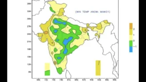 Map of India showing regions affected by water scarcity and climate change.