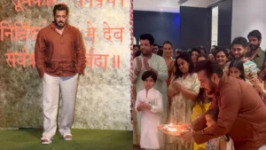 Salman Khan Takes Part in Aarti at Aayush-Arpita’s Ganpati Celebration Before Heading to Ambani’s Ganeshotsav in Casual Attire