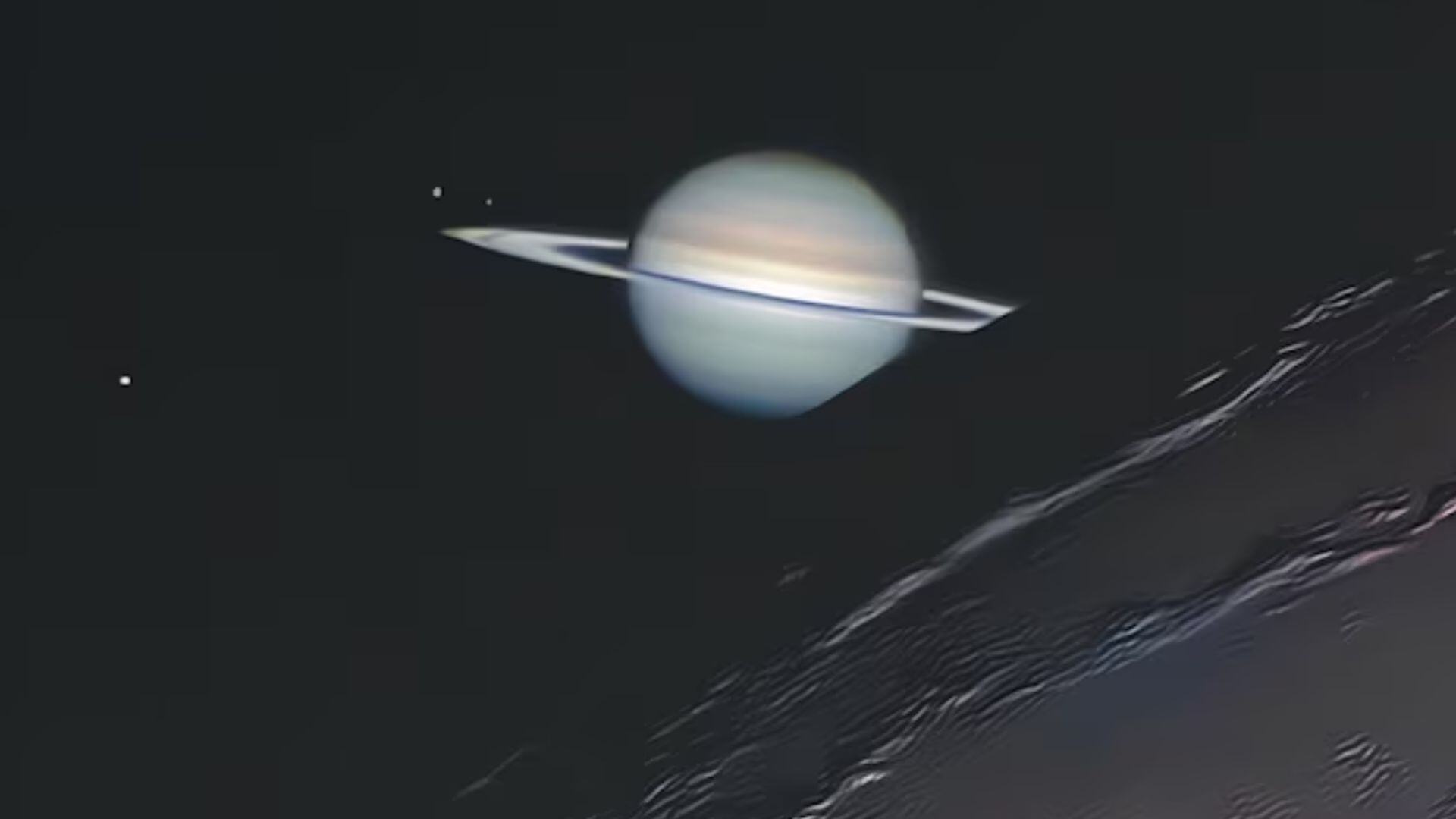 Saturn Emerging from Behind Moon