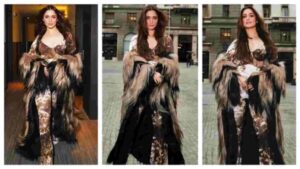 Tamannaah Bhatia Makes Bold Milan Fashion Week Debut In Faux Fur Jumpsuit