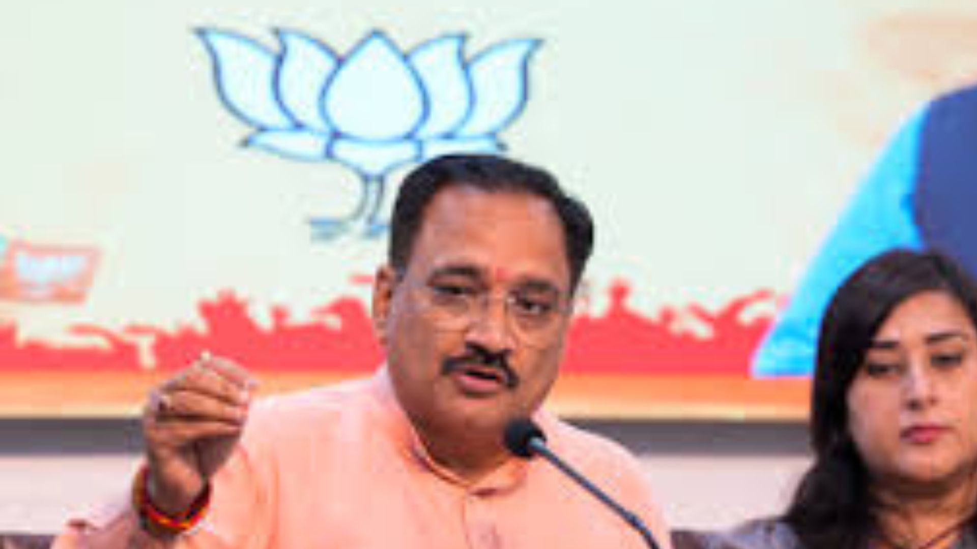 Delhi BJP President Virendra Sachdeva addresses a press conference, in New Delhi.( PTI)