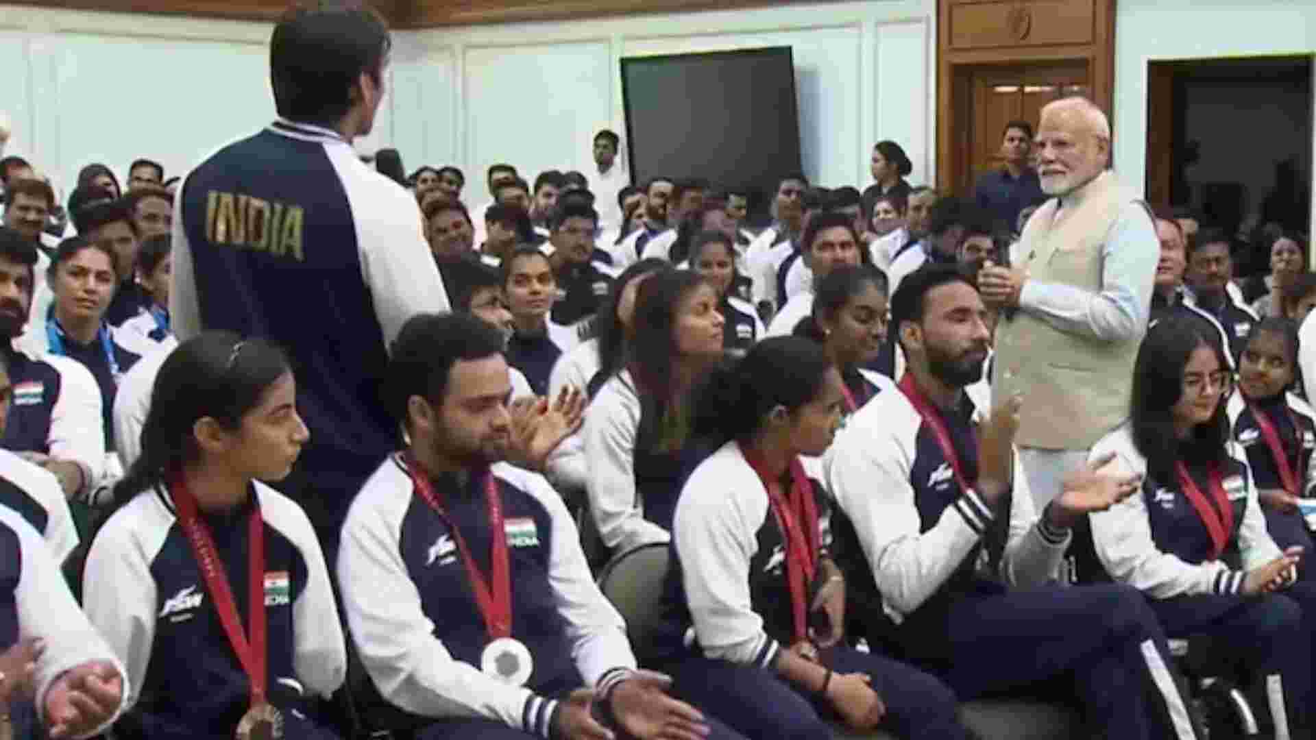 Watch: PM Modi Meets Indian Paralympians at His Residence