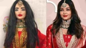 Aishwarya Rai Doll Inspired by Her Anant Ambani Wedding Look Goes Viral – Watch