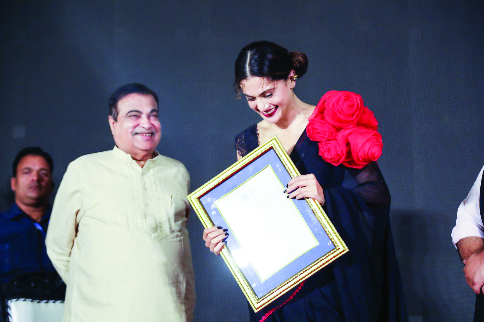 Taapsee Pannu with Union Minister Nitin Gadkari