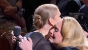 Adele Bursts Into Tears After Sharing A Hug With Celine Dion | Watch