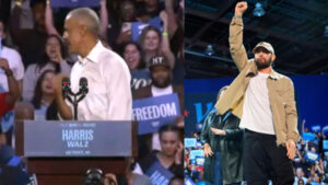 Barack Obama Raps Eminem’s ‘Lose Yourself’ at Detroit Rally Supporting Kamala Harris | WATCH