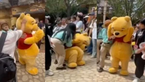 Watch: Tourist Assaults Winnie The Pooh Mascot At Shanghai Disneyland Sparks Outrage