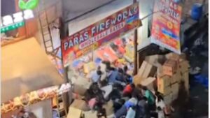 Hyderabad: Shoppers Run In Panic As Fire Erupts In A Firecracker Shop | Watch