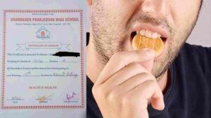 India Awards ‘Certificate of Honour’ for Winning Biscuit-Eating Competition