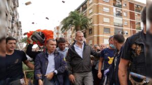 King Of Spain And Prime Minister Face Mud Slinging During Visit To Flood-Stricken Valencia