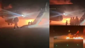 Close Call In Turkey: Russian Plane Engine Bursts Into Flames After Landing | Watch